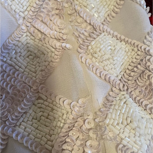 Topshop Tall White Beaded & Sequined Embellished Mini Skirt Size 10 - Picture 10 of 12